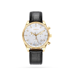 Legacy watch black leather and white mop