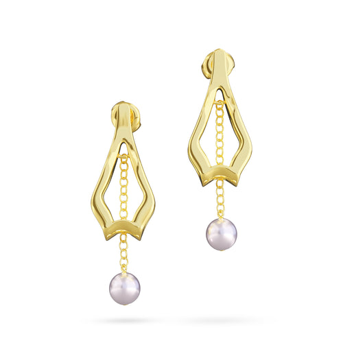 Earring Pearly rose Louzan jewellery
