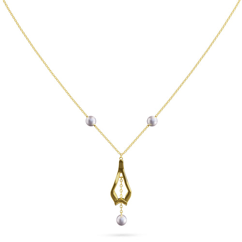 Necklace Pearly rose Louzan jewellery