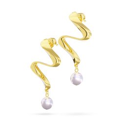 Earring Timeless Gold Pearl Louzan Jewelry