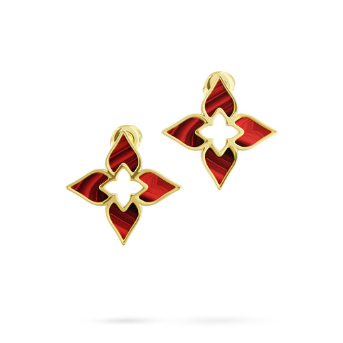 Earring Tulip Twilight Louzan jewellery- maroon
