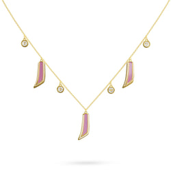 Trio Necklace Amber Louzan Jewelry- pink pearl