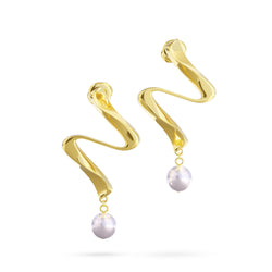 Earring Timeless Gold Pearl Louzan Jewelry