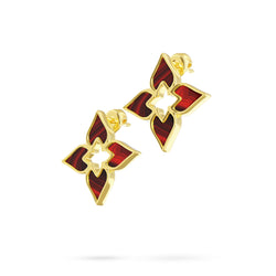 Earring Tulip Twilight Louzan jewellery- maroon