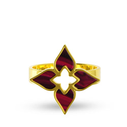 Ring Tulip Twilight Louzan jewellery - maroon