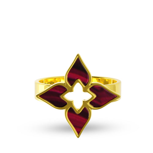 Ring Tulip Twilight Louzan jewellery - maroon