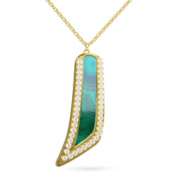 Necklace Amber Louzan jewellery- Green pearl