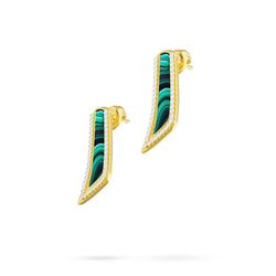Earring Amber Louzan jewellery -Green Pearl