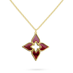 Necklace Tulip Twilight Louzan Jewelry- maroon