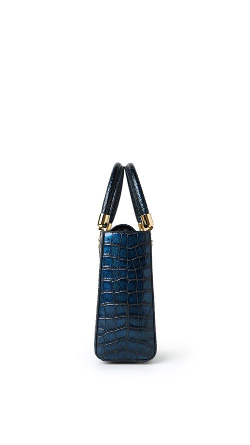 Joy Bag Croco Metallic Blue